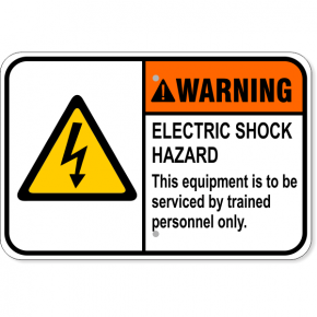Warning Electric Shock Hazard Aluminum Sign | 12" x 18"