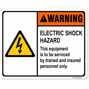 Warning Electric Shock Hazard Full Color Sign | 8" x 10"