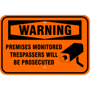 Warning Premises Monitored Aluminum Sign | 12" x 18"