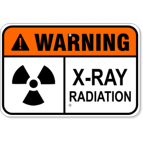 Warning X-Ray Radiation Aluminum Sign | 12" x 18"