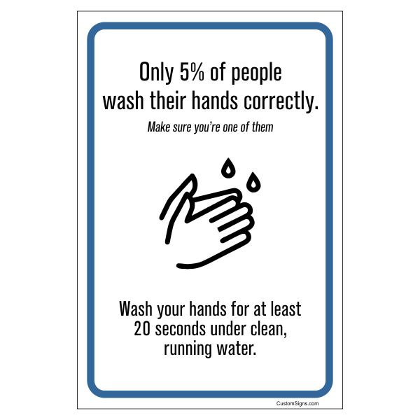 Wash for 20 Seconds Hand Washing Full Color Sign | 4" x 6"