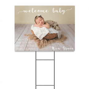 Welcome Baby Photo Yard Sign