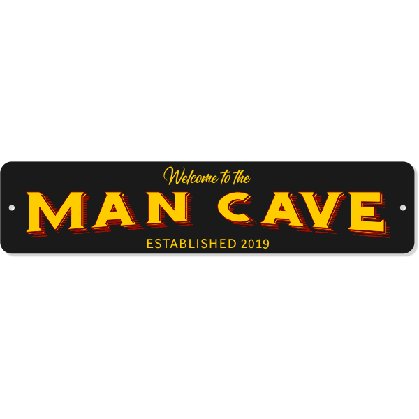 Welcome to the Man Cave Aluminum Sign | 4" x 18"