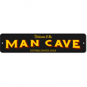 Welcome to the Man Cave Aluminum Sign | 4" x 18"